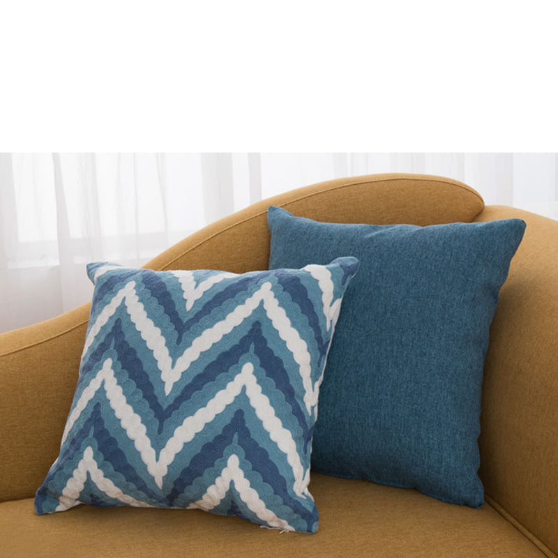 Contemporary Fabric One Armed Chaise Rolled Arms Accent Chair with Pillows