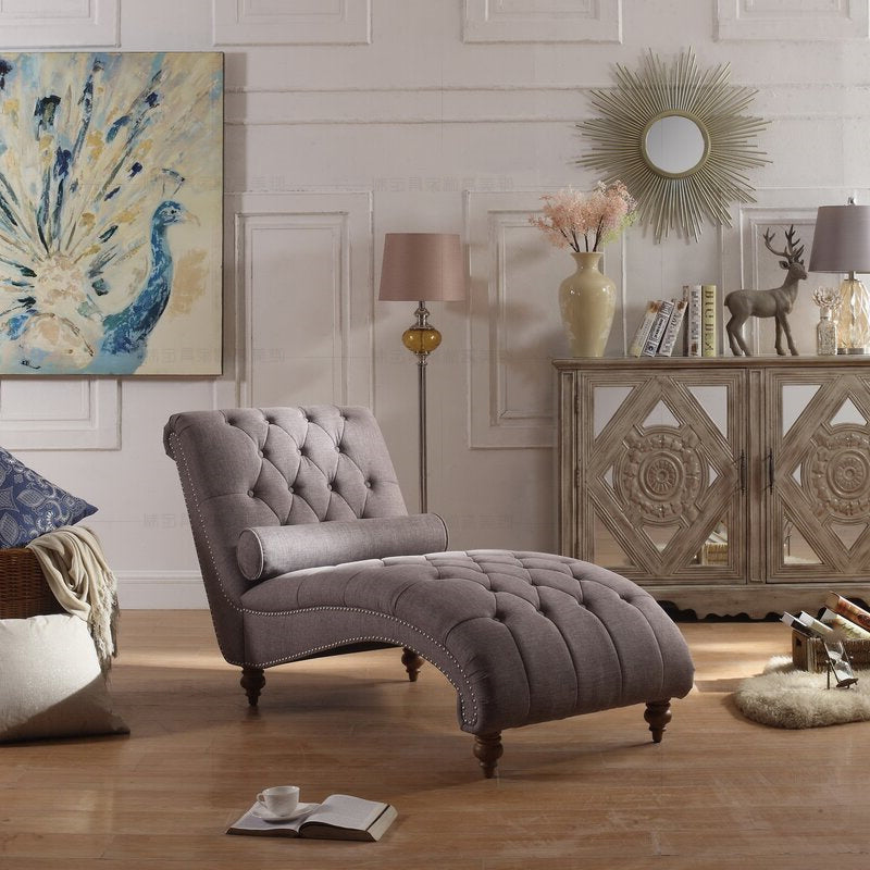 Modern Style Armless Chaise Living Room Faux Leather Chaise Lounge