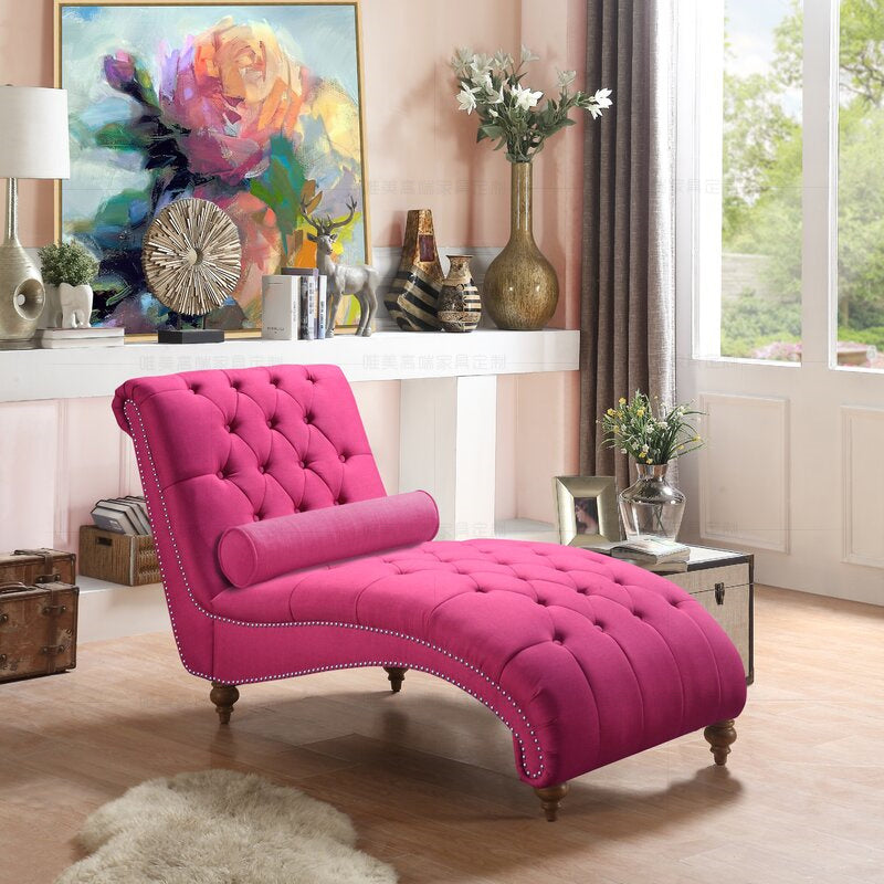 Modern Style Armless Chaise Living Room Faux Leather Chaise Lounge