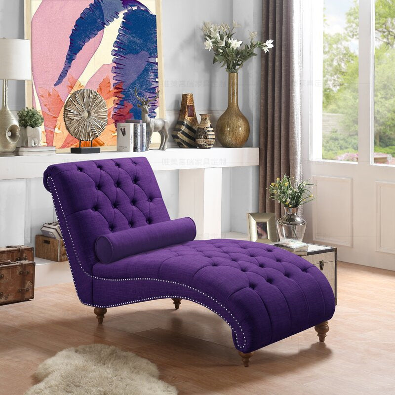 Modern Style Armless Chaise Living Room Faux Leather Chaise Lounge