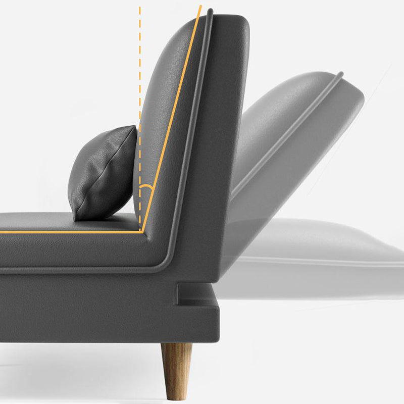 Scandinavian Chaise Lounge Couch 3-Position Armless Chaise for Living Room
