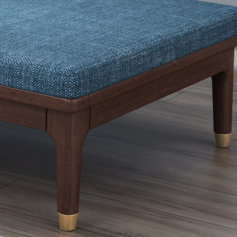 Traditional Living Room Linen Chaise Upholstered Chaise Lounge with Wooden Base
