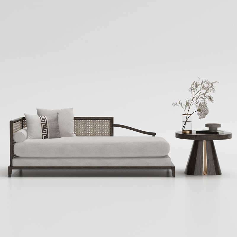 Traditional Living Room Chaise Solid Wood Chaise Lounge with Upholstered