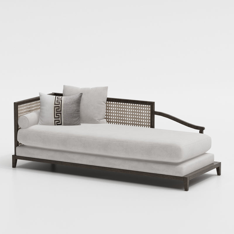 Traditional Living Room Chaise Solid Wood Chaise Lounge with Upholstered