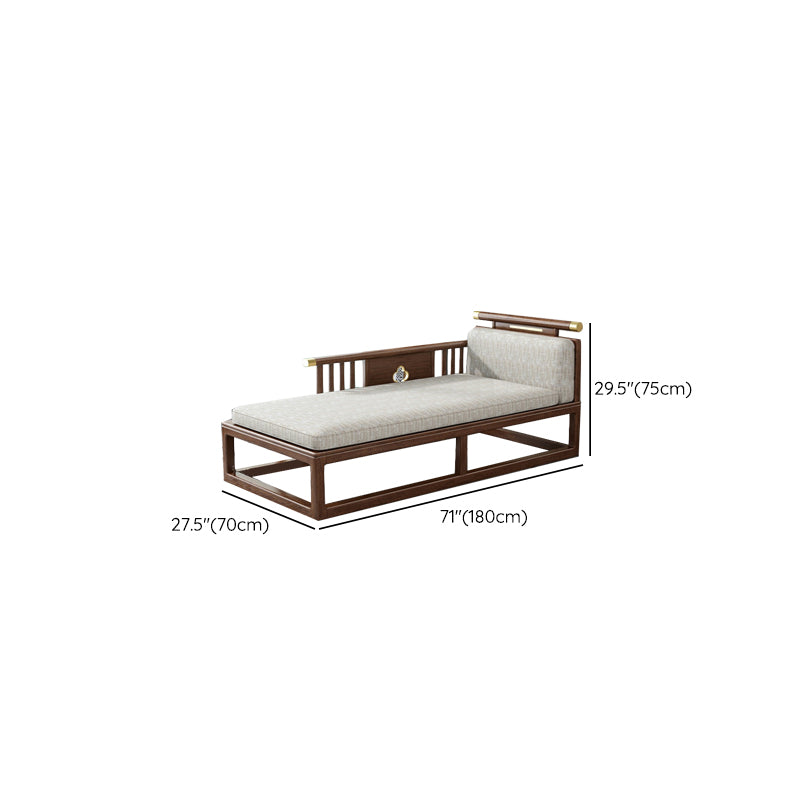Traditional Living Room Chaise Solid Wood Chaise Lounge with Upholstered