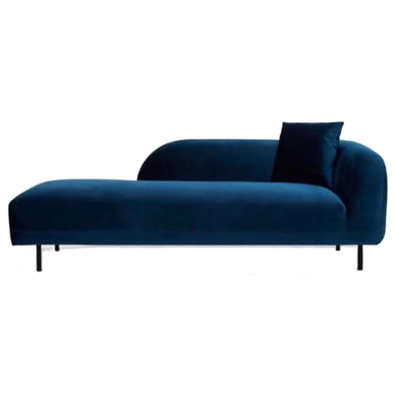 Modern Living Room Velvet Chaise Upholstered Chaise Lounge with Wooden Base