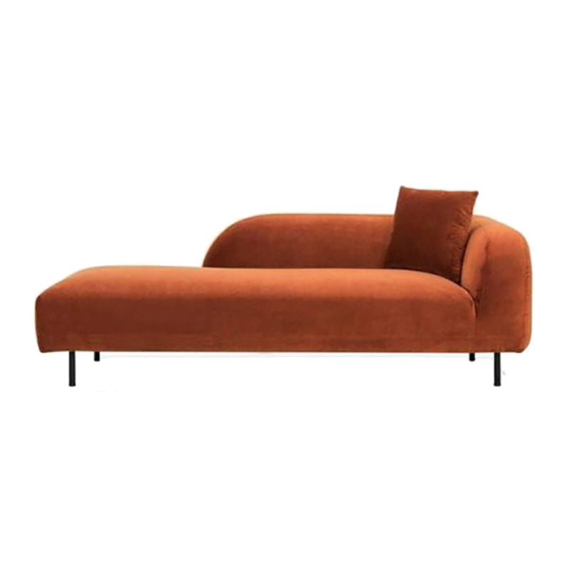 Modern Living Room Velvet Chaise Upholstered Chaise Lounge with Wooden Base