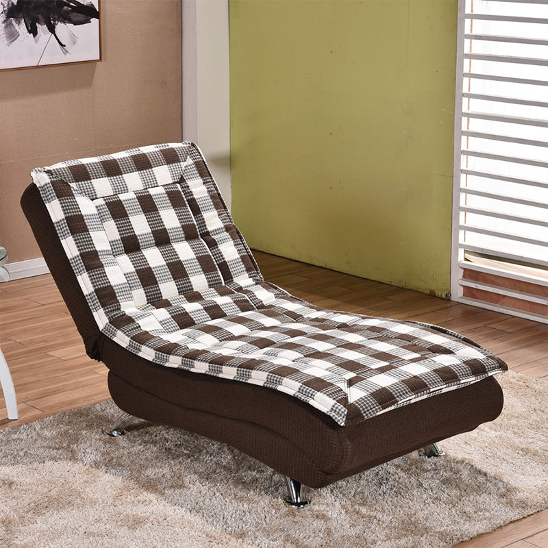 Modern Cushioned Chaise Lounge Leather Chaise with Armless for Living Room