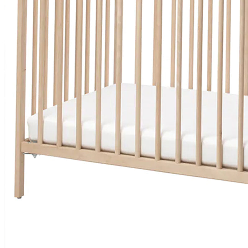 Traditional Nursery Crib with Adjustable Height in Natural Wood