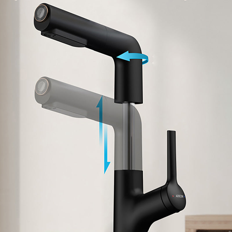 Contemporary Vessel Faucet Lever Handle Swivel Spout Vessel Sink Bathroom Faucet