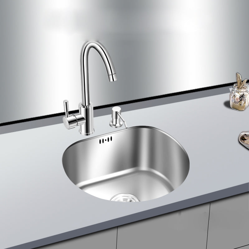 Round Kitchen Sink Stainless Steel Drop-In Basket Strainer Kitchen Sink with Faucet