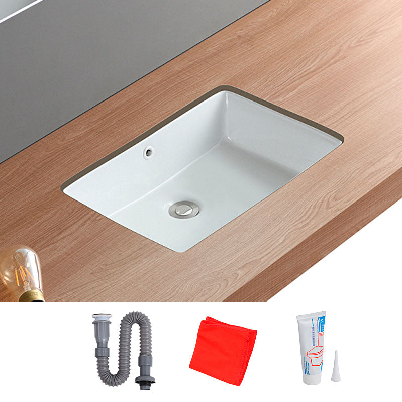 Traditional Undermount Bathroom Sink Porcelain with Overflow Basin Sink