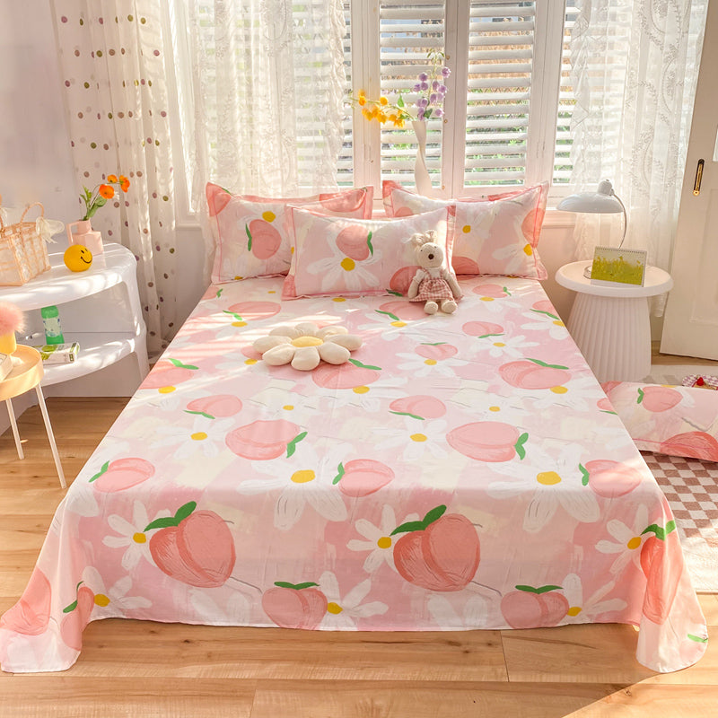 Cotton Bed Sheet Set Floral Modern Breathable Pillowcase For Bedroom