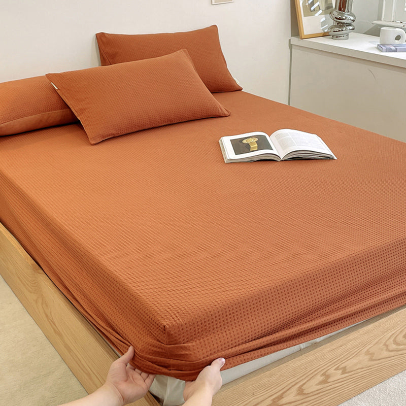 Solid Color Bed Sheet Set Soft & Smooth Breathable Bed Sheet Set