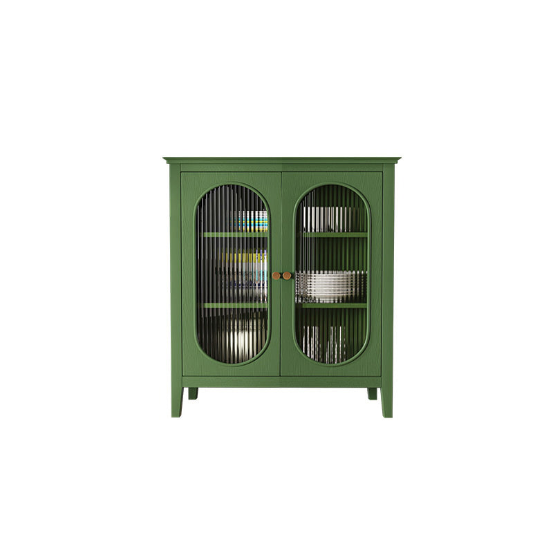 Contemporary Display Stand Pine Hutch Cabinet with Doors for Dining Room