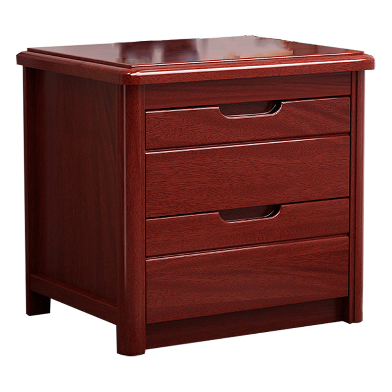 Contemporary Accent Table Nightstand Wood Storage Night Table with 2 Drawers