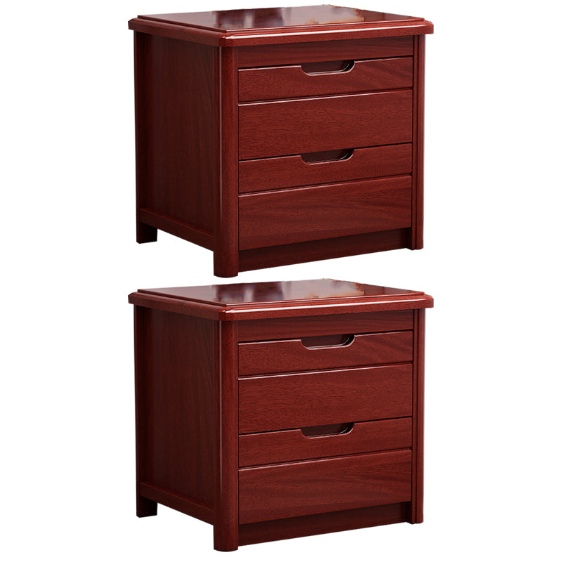Contemporary Accent Table Nightstand Wood Storage Night Table with 2 Drawers