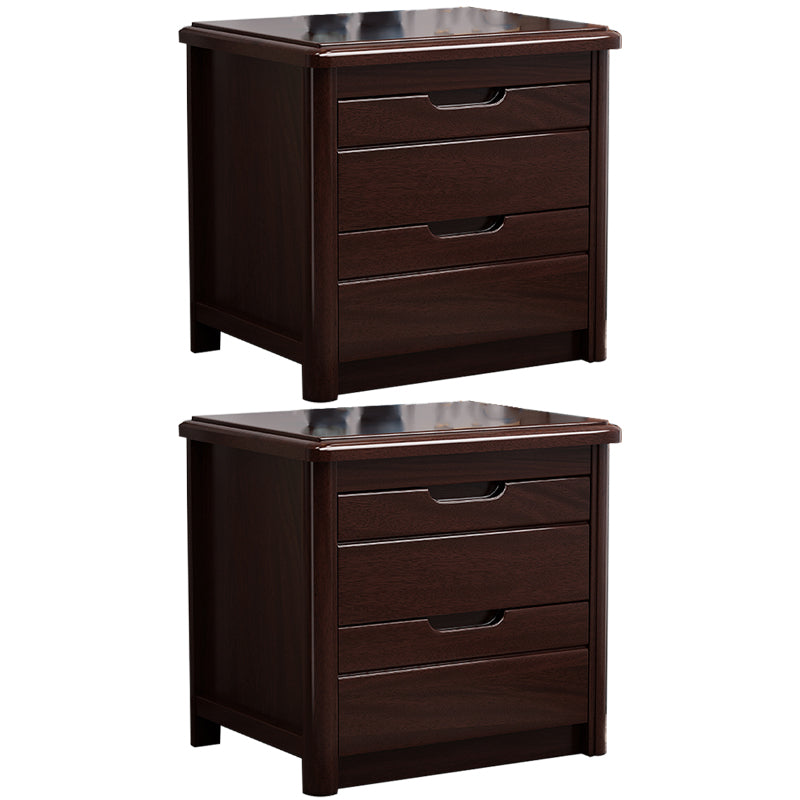 Contemporary Accent Table Nightstand Wood Storage Night Table with 2 Drawers