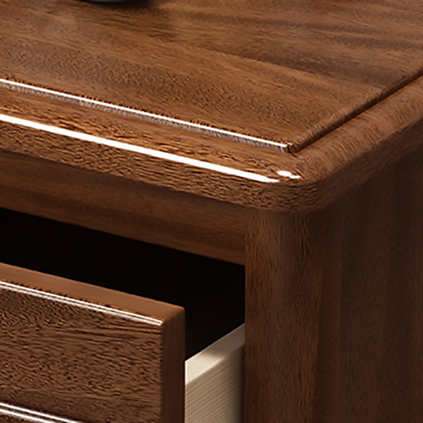 Contemporary Accent Table Nightstand Wood Storage Night Table with 2 Drawers