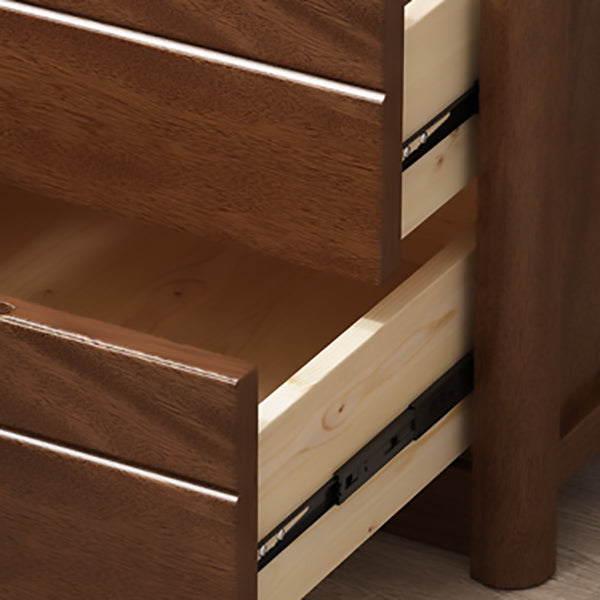 Contemporary Accent Table Nightstand Wood Storage Night Table with 2 Drawers