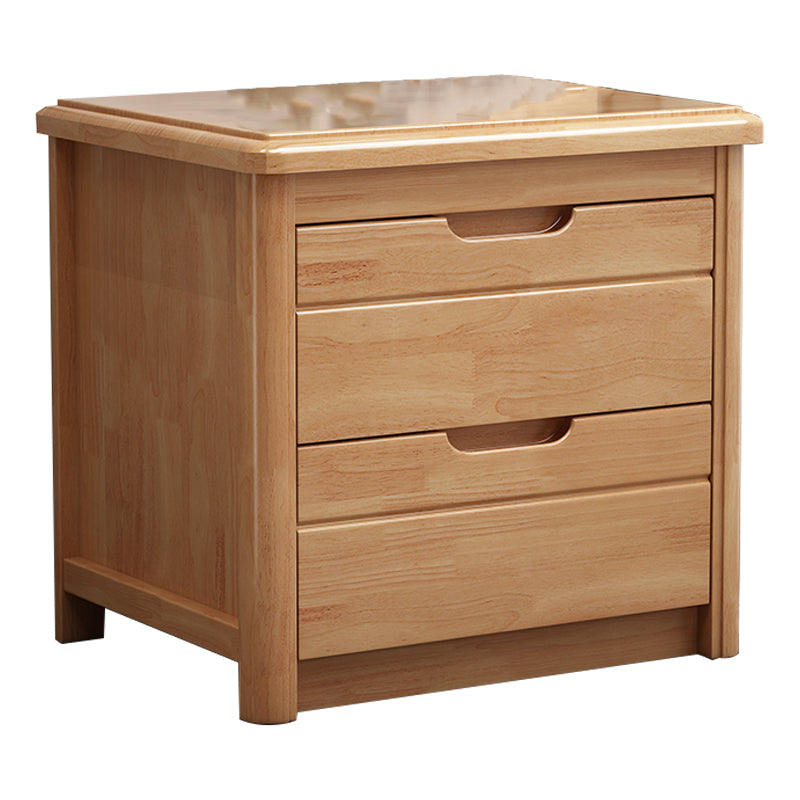 Contemporary Accent Table Nightstand Wood Storage Night Table with 2 Drawers