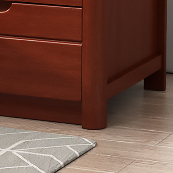 Contemporary Accent Table Nightstand Wood Storage Night Table with 2 Drawers