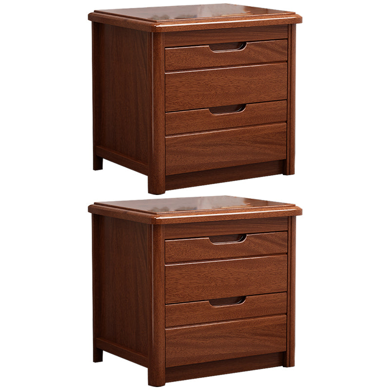 Contemporary Accent Table Nightstand Wood Storage Night Table with 2 Drawers
