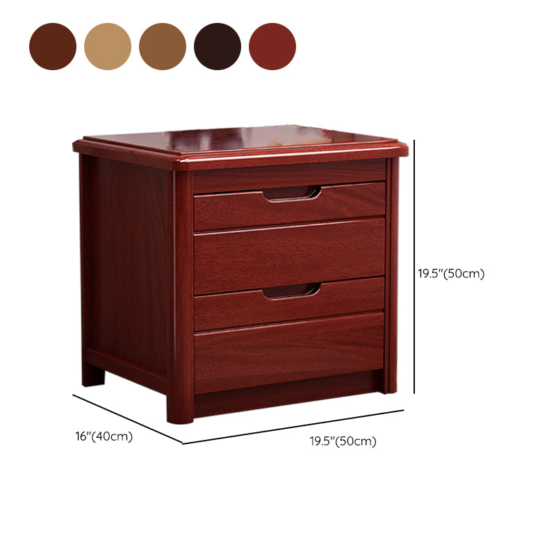 Contemporary Accent Table Nightstand Wood Storage Night Table with 2 Drawers
