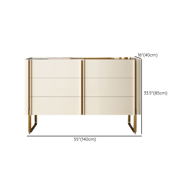 Stone Storage Chest Dresser Classic Glam Dresser with Drawers