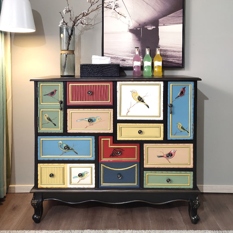 Coastal Storage Chest Dresser Engineered Wood Dresser with 9 Drawers