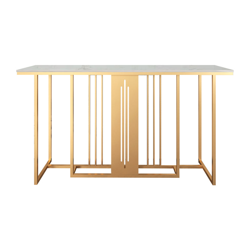 12 inch Wide Glam Console Table Rectangle Marble Accent Table