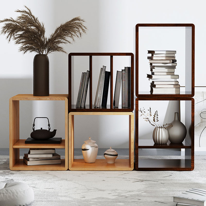 Open Back Cube Bookshelf Wood Contemporary Bookcase for Home