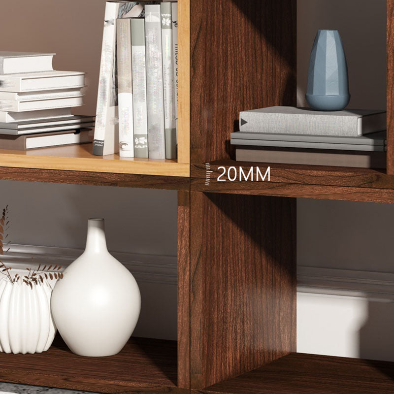 Open Back Cube Bookshelf Wood Contemporary Bookcase for Home