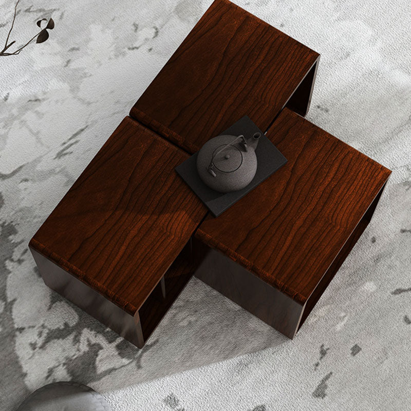 Open Back Cube Bookshelf Wood Contemporary Bookcase for Home