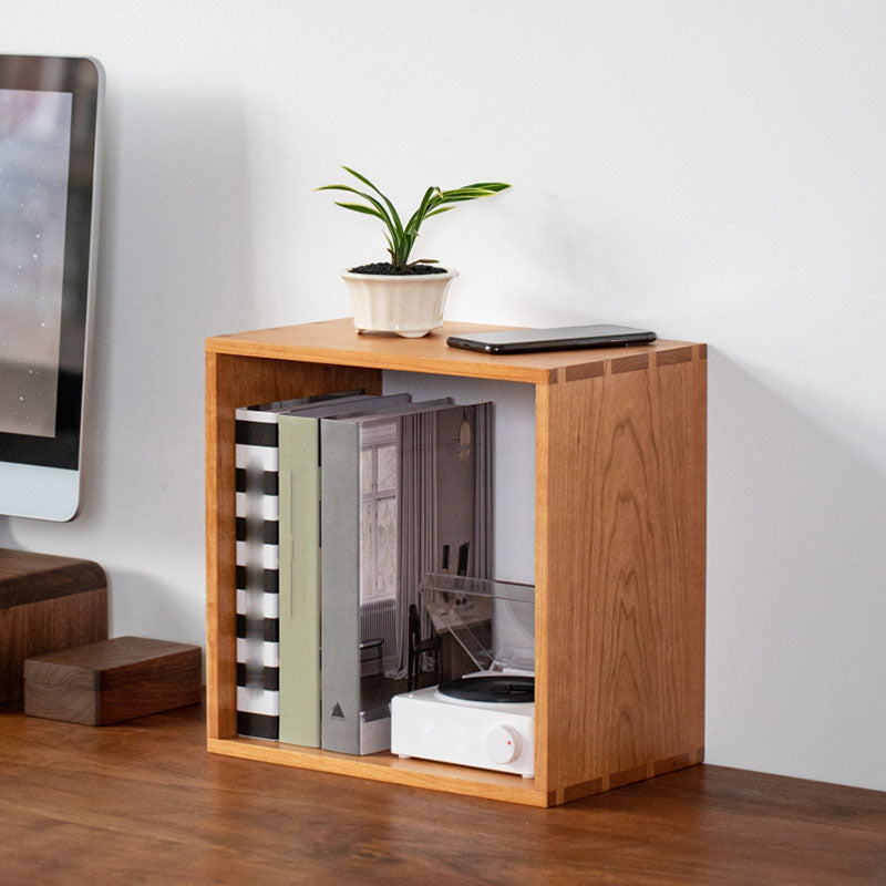 Open Back Bookshelf Modern Style Solid Wood Bookcase for Office