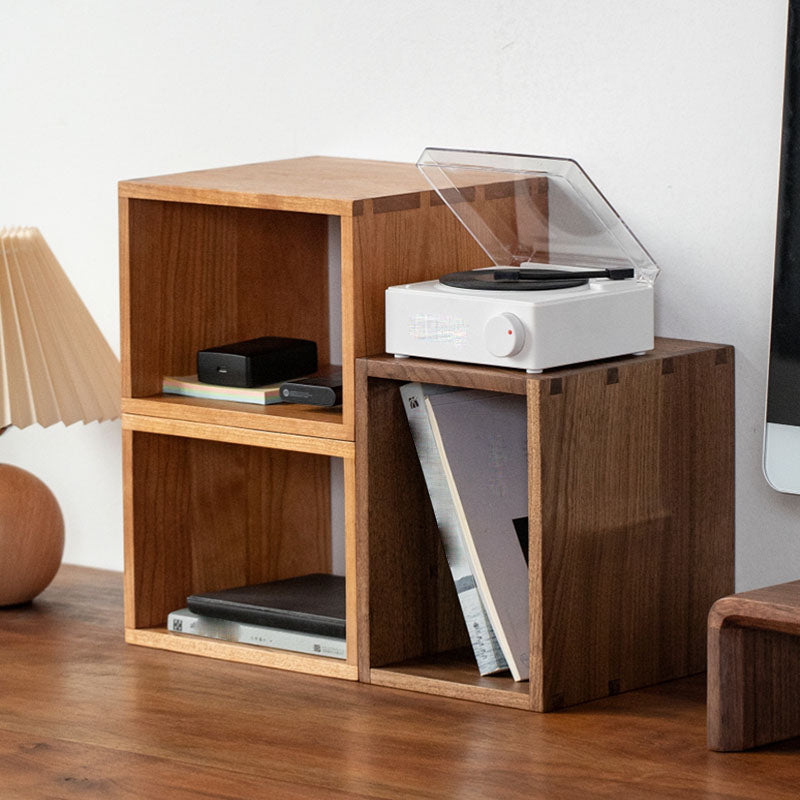 Open Back Bookshelf Modern Style Solid Wood Bookcase for Office