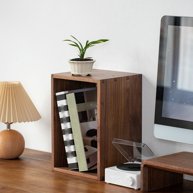 Open Back Bookshelf Modern Style Solid Wood Bookcase for Office