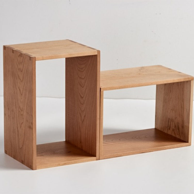 Open Back Bookshelf Modern Style Solid Wood Bookcase for Office