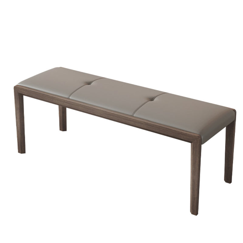 Contemporary Solid Wood Bench Brown Seating Bench with 4 Legs