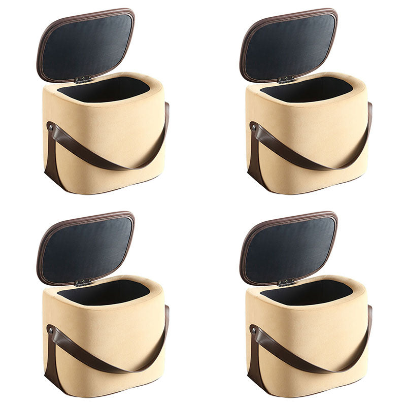 Glam Ottoman Faux Leather Stain Resistant Upholstered Square Ottoman with Legs