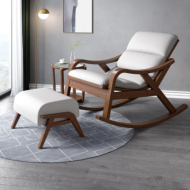 Solid Wood Rocking Chair Lounge Lazy Sofa Chair Family Leisure Rocking Chair
