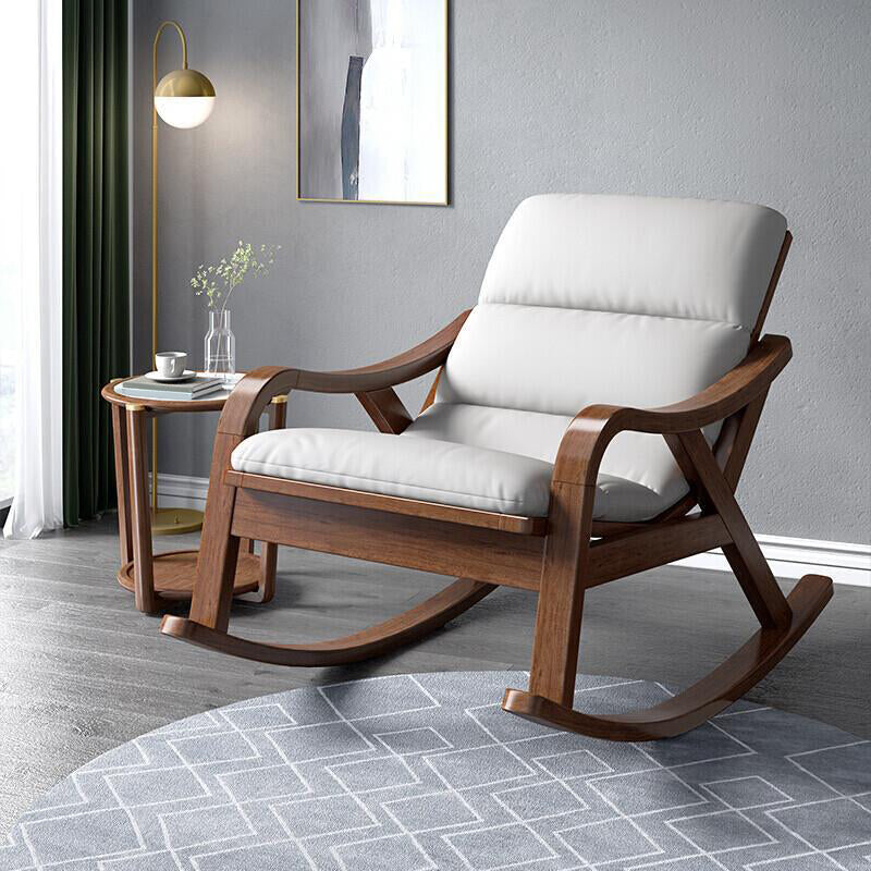 Solid Wood Rocking Chair Lounge Lazy Sofa Chair Family Leisure Rocking Chair