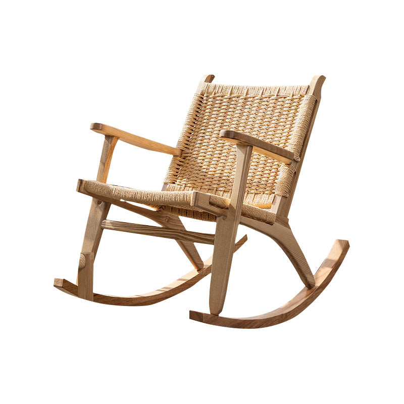 Modern Style Wood Base Rocking Chair Leisure Chaise Lazy Chair for Balcony