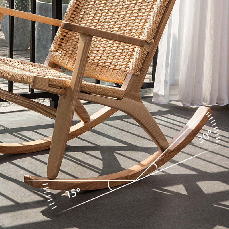Modern Style Wood Base Rocking Chair Leisure Chaise Lazy Chair for Balcony