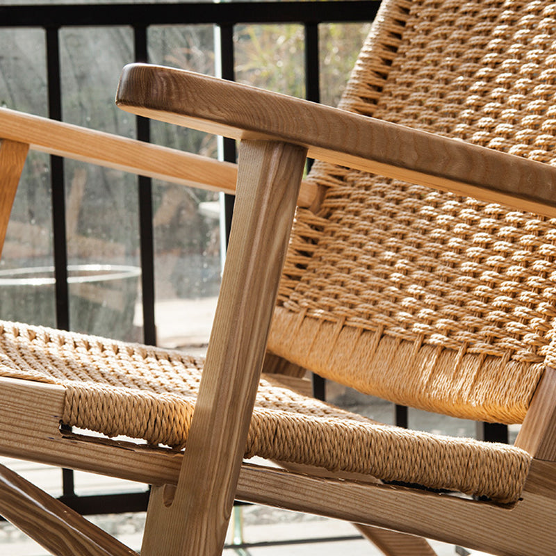 Modern Style Wood Base Rocking Chair Leisure Chaise Lazy Chair for Balcony