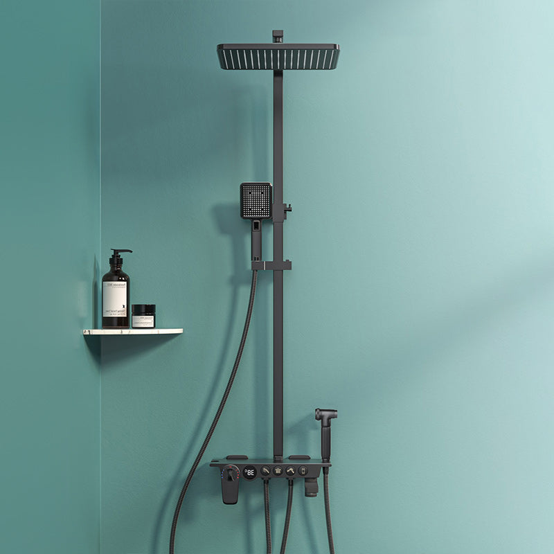 Modern Shower System Color Block Adjustable Spray Pattern Shower Head Combo