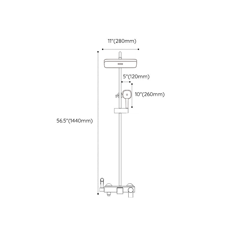 Modern Shower Trim Push Button Dual Shower Head Wall Mounted Shower Combo