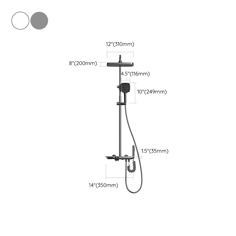 Valve Included Shower System Solid Color Dual Shower Head Shower Head Combo