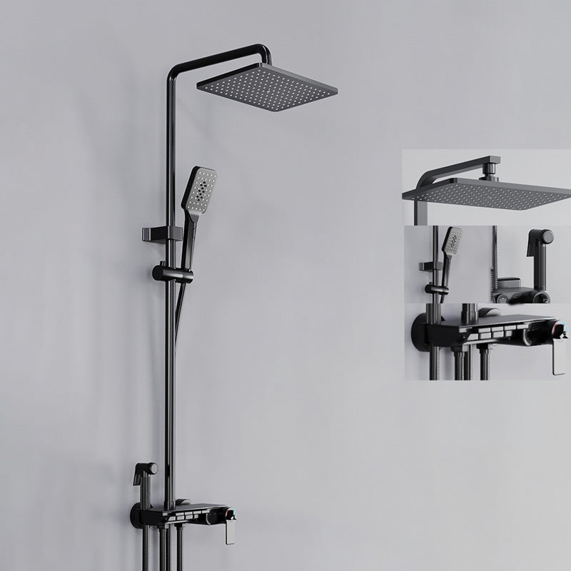 Modern Shower System Push Button Handle Wall Mounted Shower Head Combo