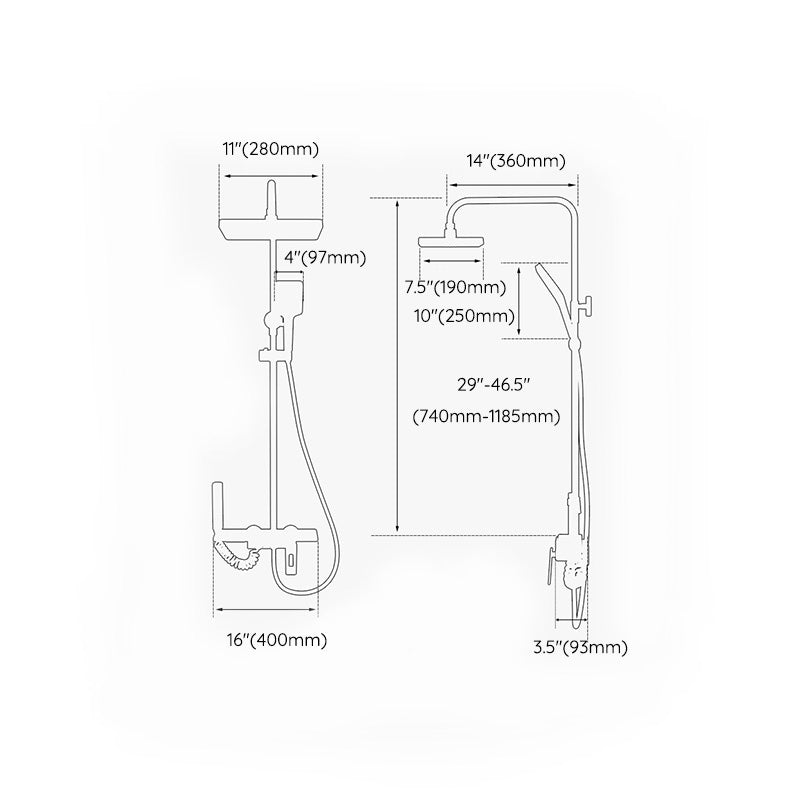Modern Shower Faucet Adjustable Spray Pattern Shower Head Combo
